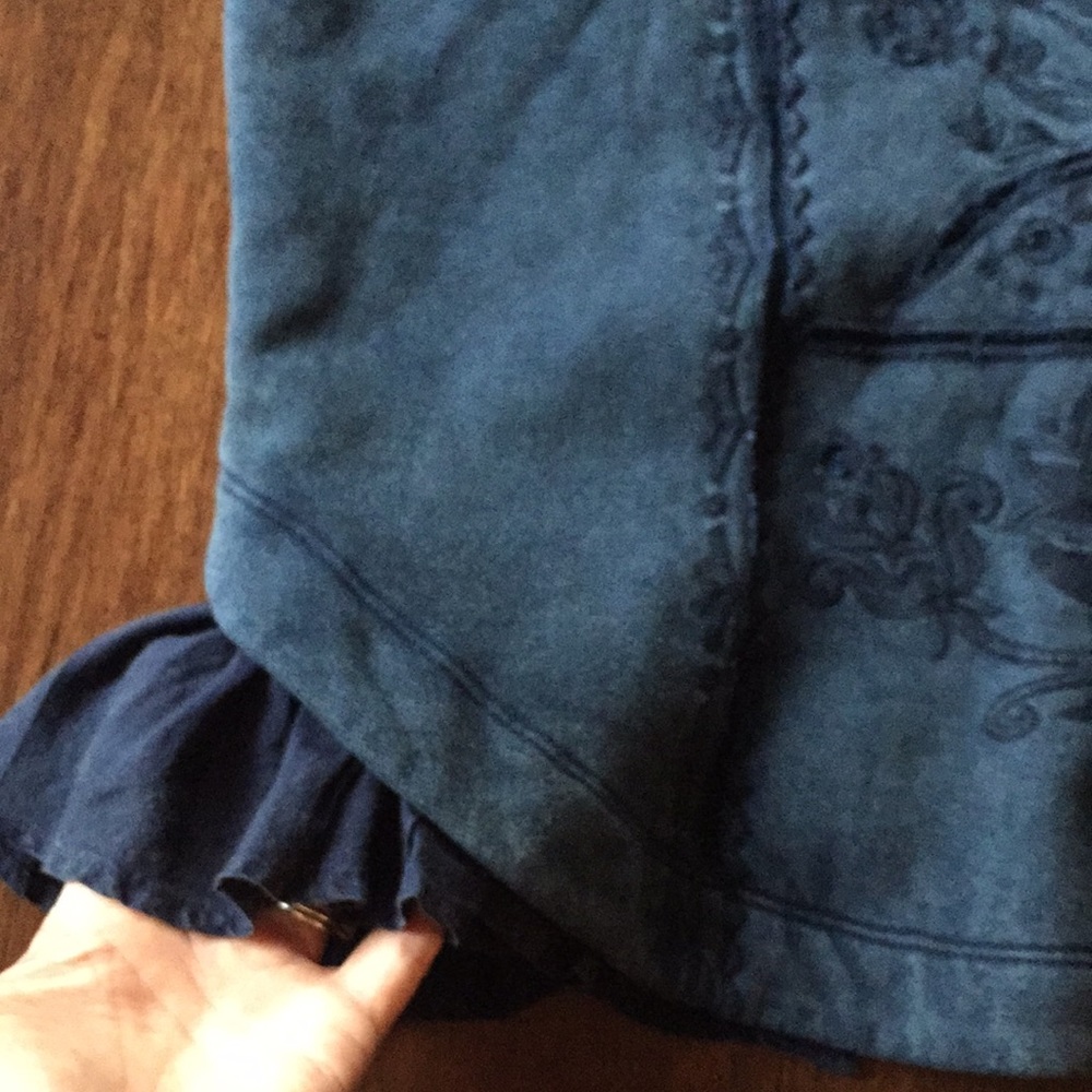 Anthropologie Navy Embroidered Short Sleeve Top - Picture 5 of 11